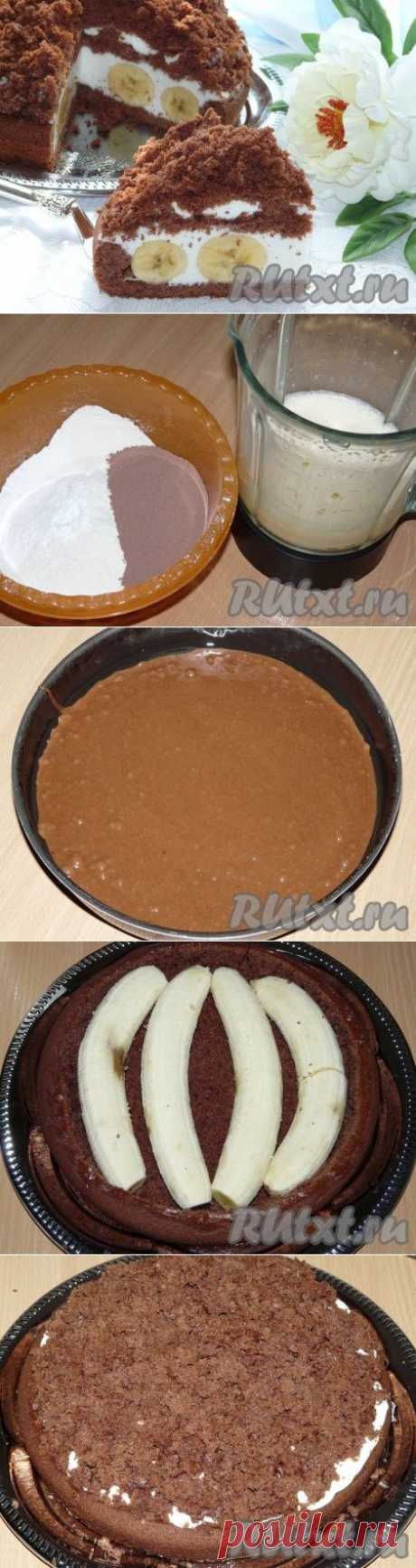 Торт &quot;Норка крота&quot; с бананами.
