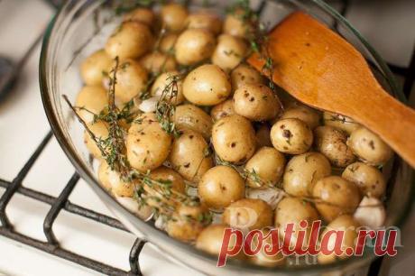 Картофель, запеченный в духовке с чесноком и травами