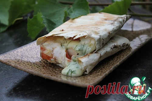 Конвертики из лаваша с сулугуни на мангале - кулинарный рецепт