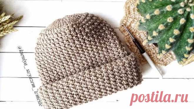 Шапка крючком рельефным узором\Crochet hat