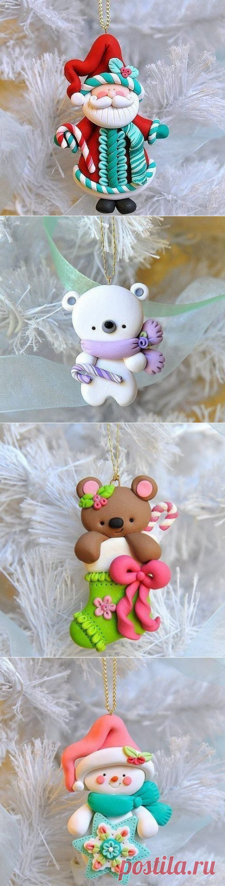 Ёлочные игрушки из полимерной глины.