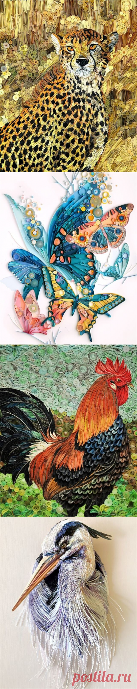 Юлия Бродская рисует бумагой.