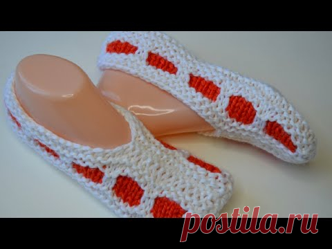Подследники двумя спицами без шва на подошве