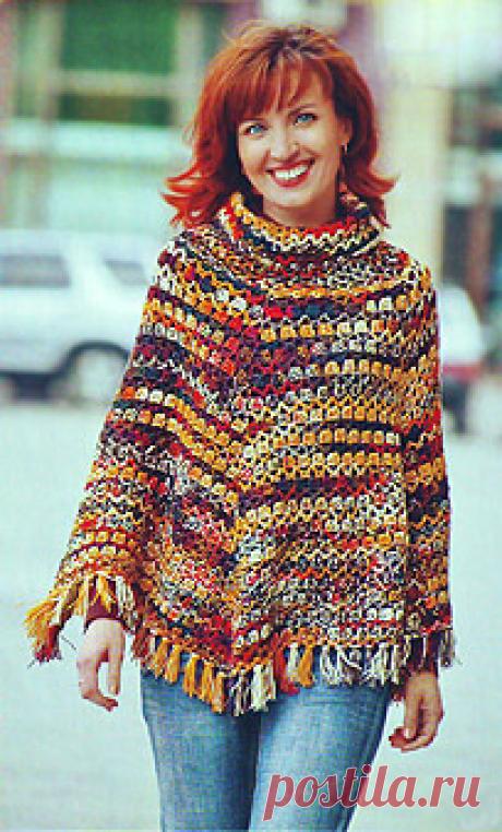 Круглая шапочка и пончо