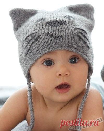 Шапка для малыша «Кот» — Две нитки