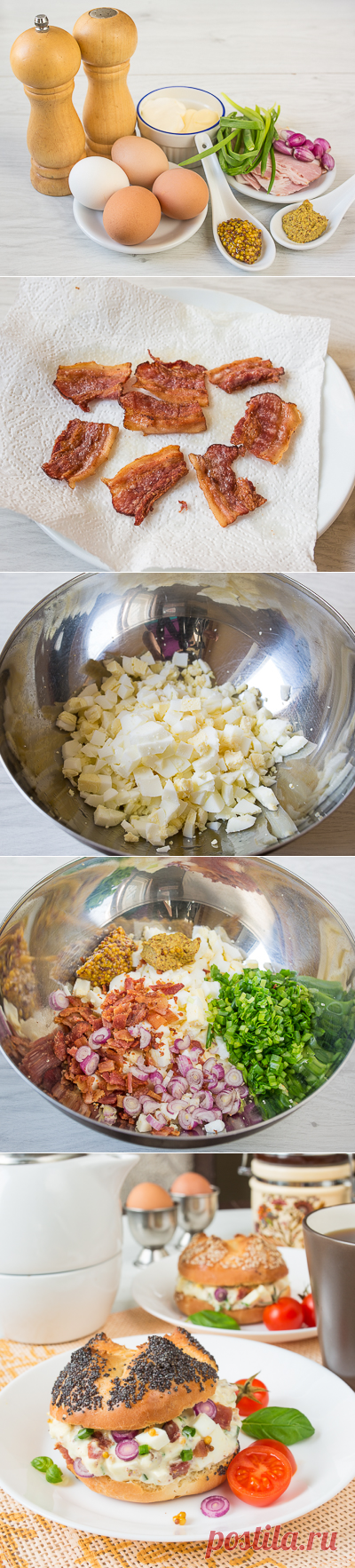 Яичный салат с беконом