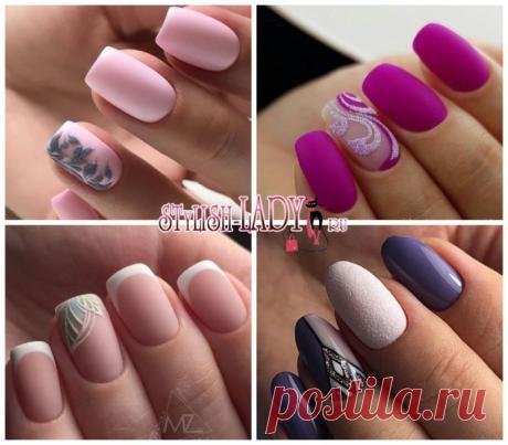 Пудровый маникюр - идеи и новинки дизайна для коротких и длинных ногтей