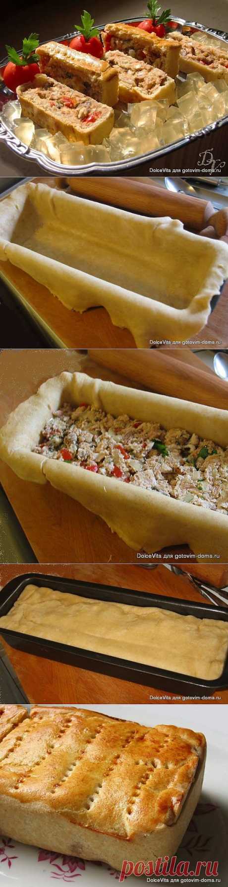 СКУМБРИЯ С ОВОЩАМИ И ГРИБАМИ, ЗАПЕЧЕННАЯ В ТЕСТЕ.