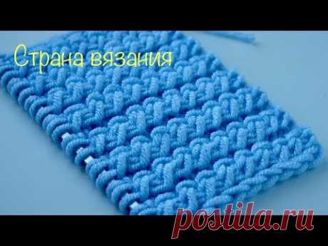 Узоры спицами. Эффектная резинка 2х1. Spectacular elastic 2x1 pattern.