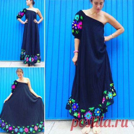 Hand embroidered black linen Maxi dress,made with so much love and dedication, we could only make one..