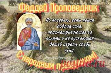 На Фаддеев день есть поверье. Некая добрая сила присматривает за полями и не пускает детей играть среди льна.