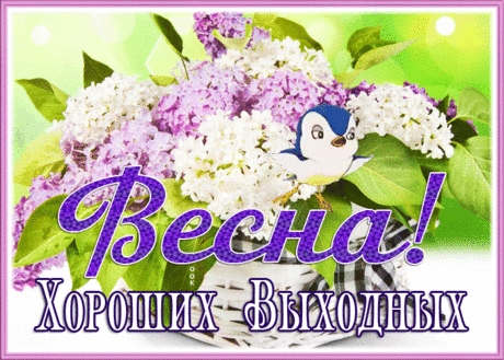 Чудесная весенняя открытка с пожеланием хороших выходных