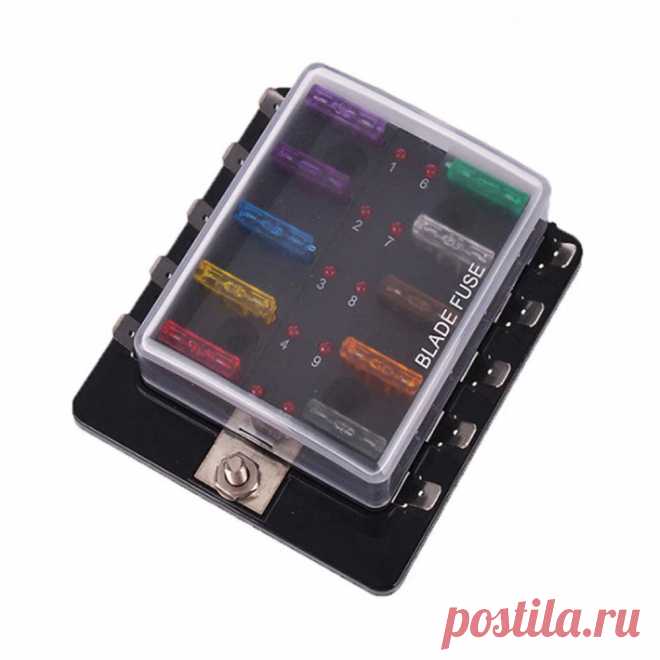 10 way led fuse box marine car fault light standard modification blade fuse holder with lights Sale - Banggood.com