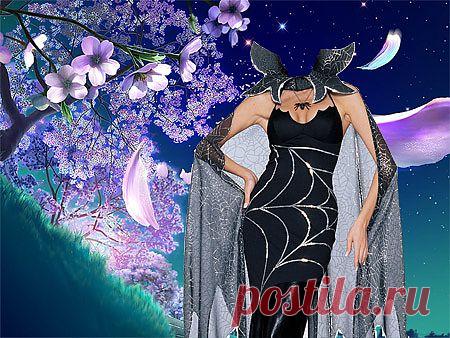 Скачать Шаблон для фото - Девушка в ночи.