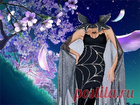 Скачать Шаблон для фото - Девушка в ночи.