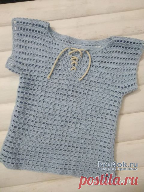 Вязанная крючком футболка для мальчика. Работа Анюты