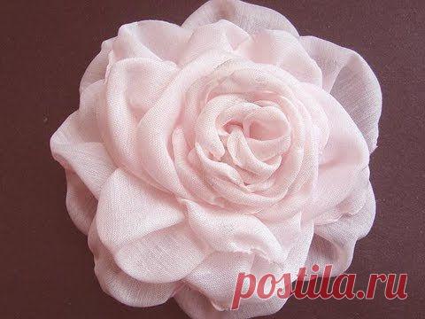 РОЗЫ ИЗ ТКАНИ - ВИДЕО МАСТЕР КЛАССЫ.
