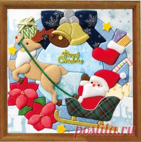 «Новогоднее панно на стену из лоскутов» — карточка пользователя tihon4eva в Яндекс.Коллекциях