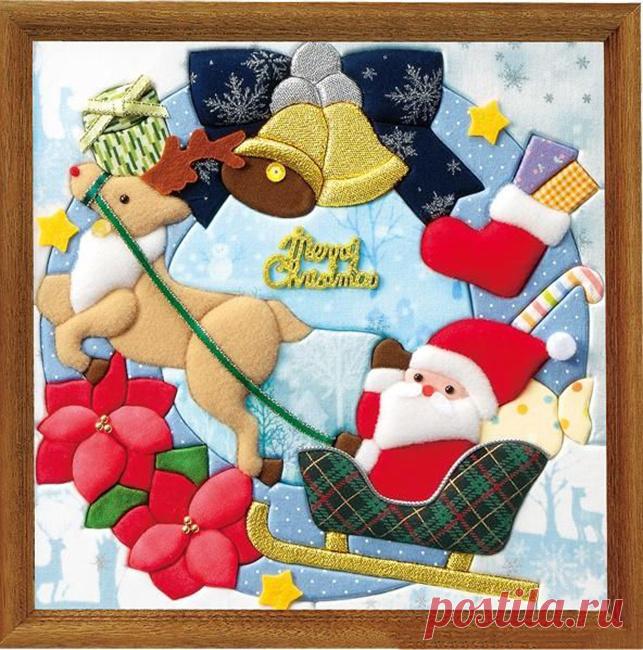 «Новогоднее панно на стену из лоскутов» — карточка пользователя tihon4eva в Яндекс.Коллекциях