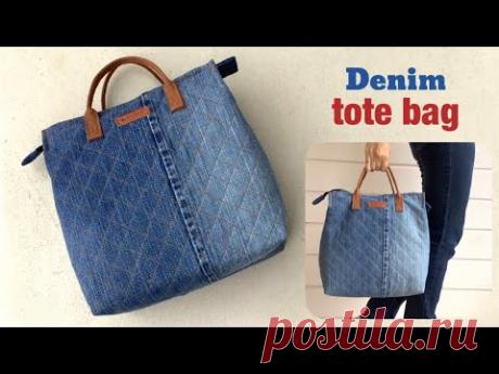 How to sew a denim tote bags tutorial, sewing diy a small travel bags patterns,diy jeans bags