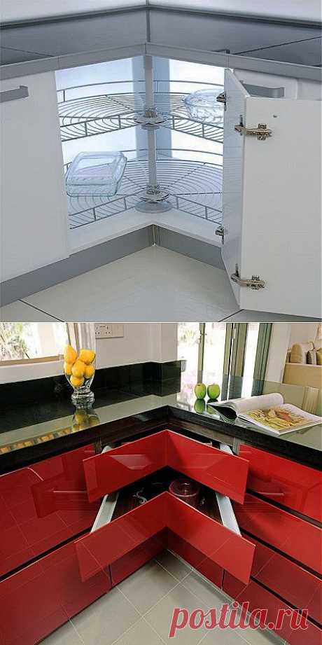 Фурнитура для угловых шкафов, как способ расширить пространство | Идеи для кухни