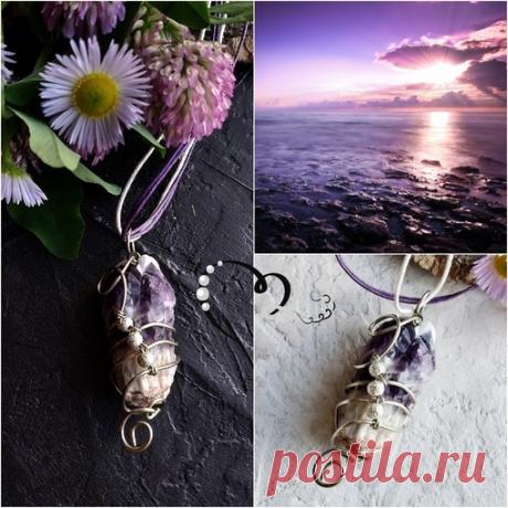 Кулон "Закат на море", аметист нейзильбер, фурнитура под серебро
#кулон #подвеска #аметист #украшение #подарок #jewelry #нейзильбер