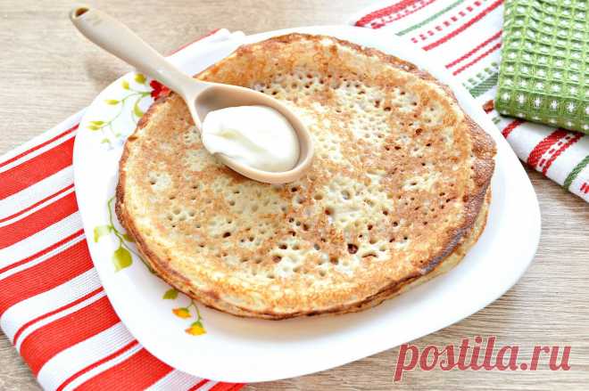 Блины с дырочками на сметане - рецепт с фото пошагово