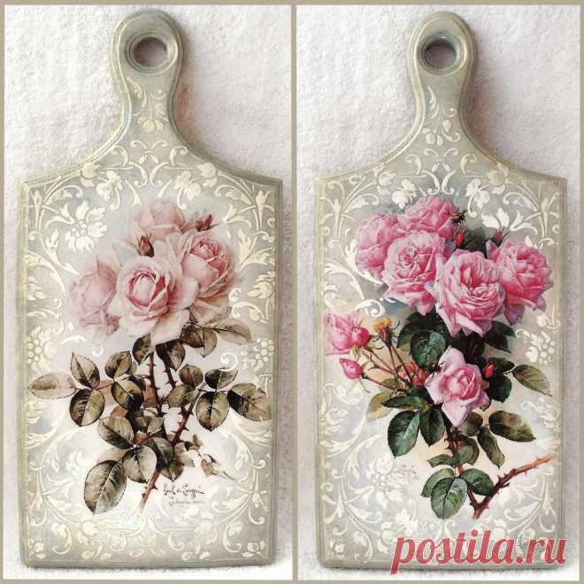 Cutting board with decoupage 