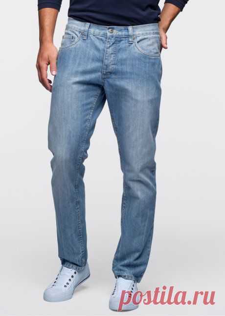 Джинсы Slim Fit Straight, длина (в дюймах) 34 голубой «потертый» - RAINBOW заказать онлайн - bonprix.kz