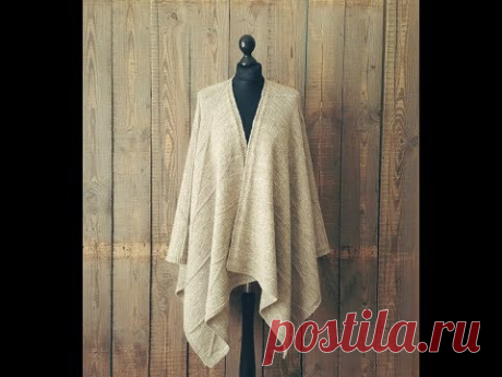 Накидка/Пончо. Спицами. 1-я часть. МК.