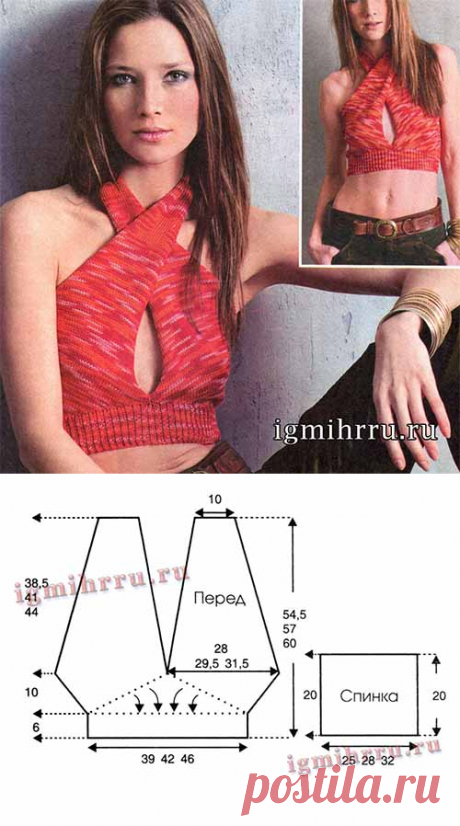 Летний топ с бретелью-петлей