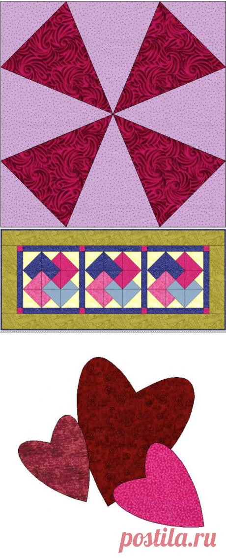 Сшить своими руками три блока из лоскутов.