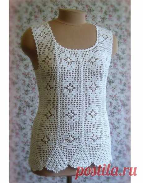 See what a beautiful and elegant blouse crochet. Floral points with yarn. very lovely | Crochet Patterns