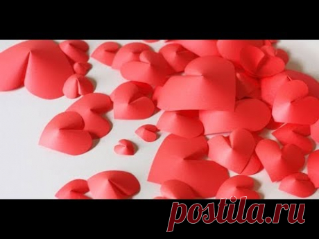 Как сделать 3D сердечки оригами ко Дню Всех Влюбленных