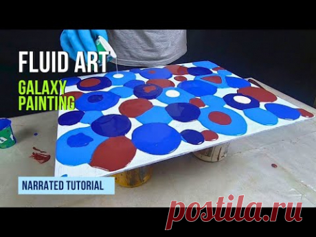 Easy Fluid Art Galaxy Painting Tutorial step by step Narrated in Hindi