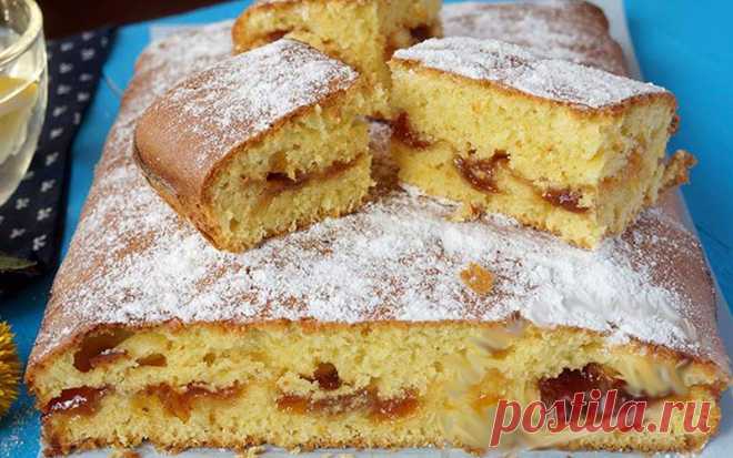 Пирог с вареньем на скорую руку. Очень вкусно!
