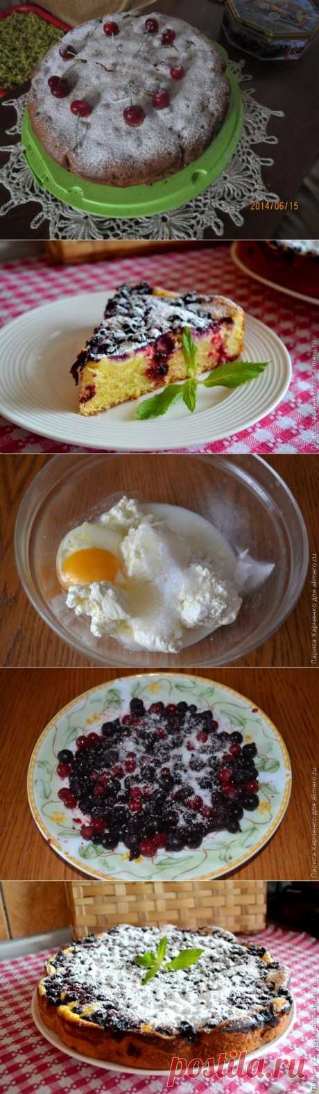 Творожный пирог с начинкой из смородины