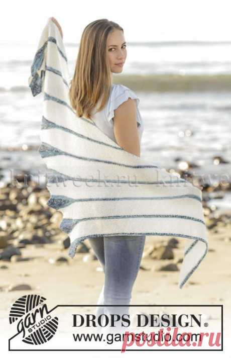 Шаль &quot;Синие каллы&quot;. Спицами. / knitweek.ru
