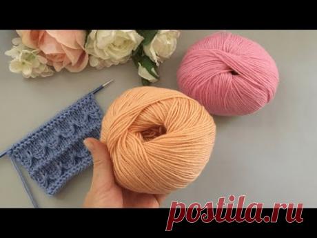 Нашла этот шикарный объёмный узор. Раппорт узора - 4 петли в ширину, 12 рядов в высоту.