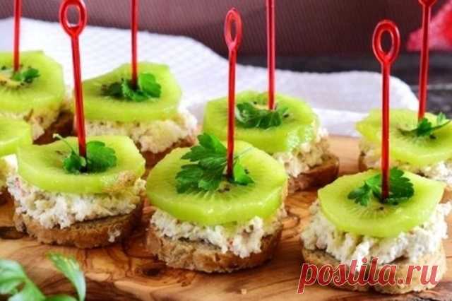 Канапе с крабовыми палочками и киви — Дачный участок