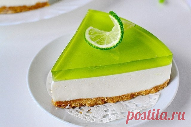 Как приготовить желейный торт без выпечки с лаймовым вкусом - рецепт, ингредиенты и фотографии