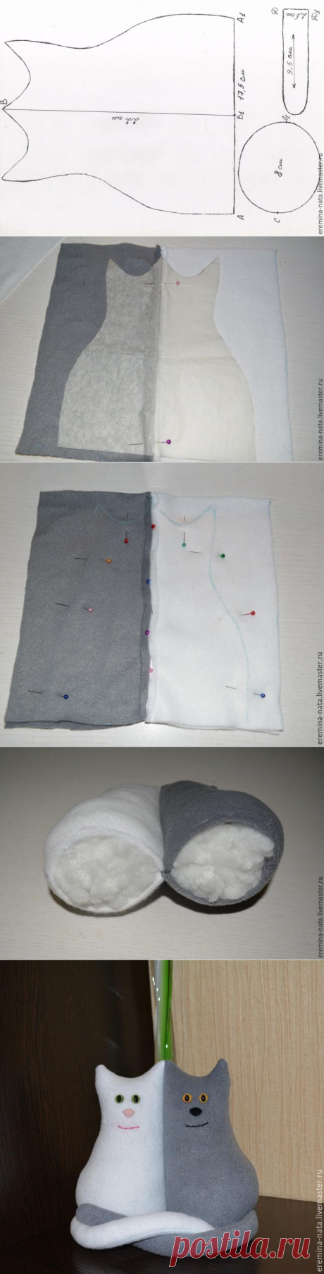 Шьем интерьерных котов-неразлучников - Ярмарка Мастеров - ручная работа, handmade