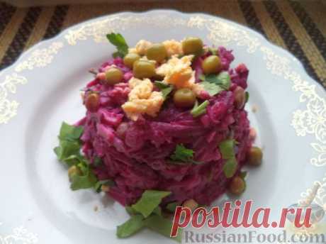 Рецепт: Свекольный салат с сыром и яйцом "Загадка" на RussianFood.com