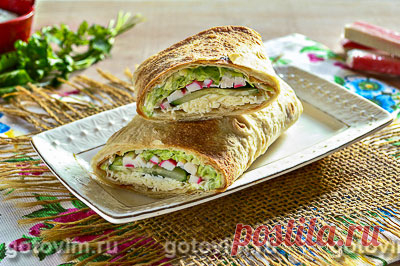 Лаваш с капустой и крабовыми палочками. Рецепт с фото / Готовим.РУ
