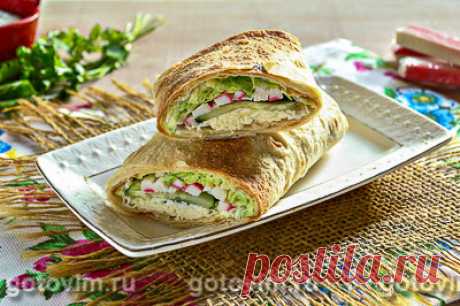 Лаваш с капустой и крабовыми палочками. Рецепт с фото / Готовим.РУ