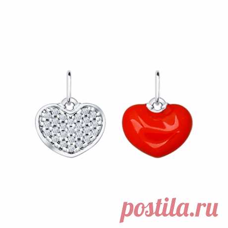 Подвеска из серебра с эмалью с фианитами арт. 94031491