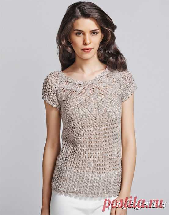 Ажурный пуловер.