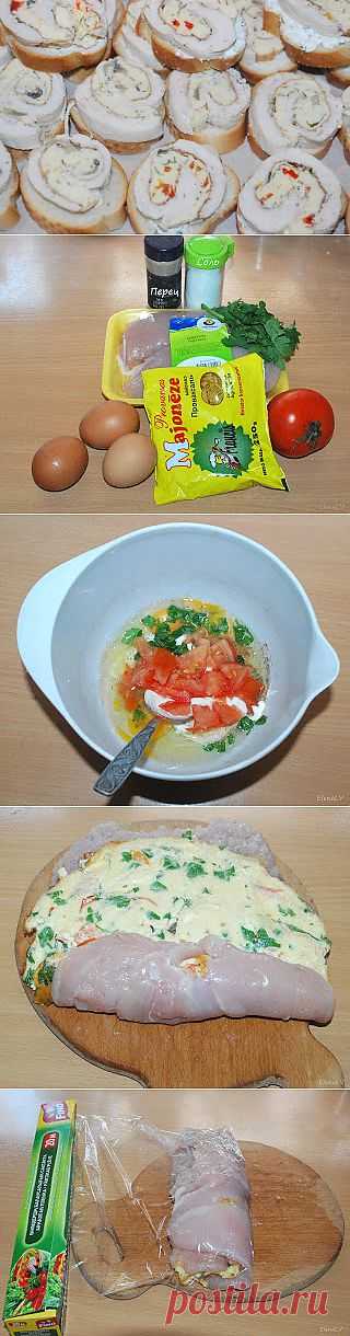 Очень вкусный, нежный куриный рулет с начинкой из омлета | Ваши любимые рецепты