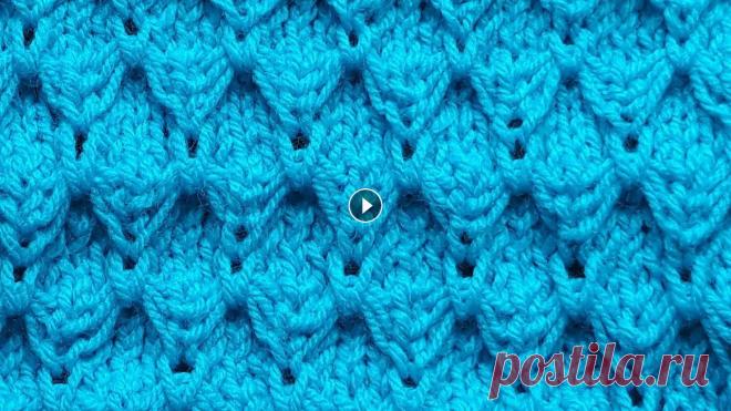 Красивый узор спицами для джемпера, кардигана  , свитера. Простой узор спицами для женских и детских изделий....