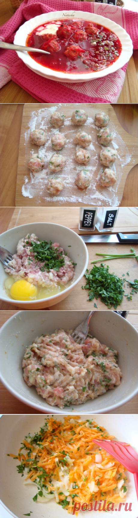 Свекольный суп с фрикадельками - Простые рецепты Овкусе.ру